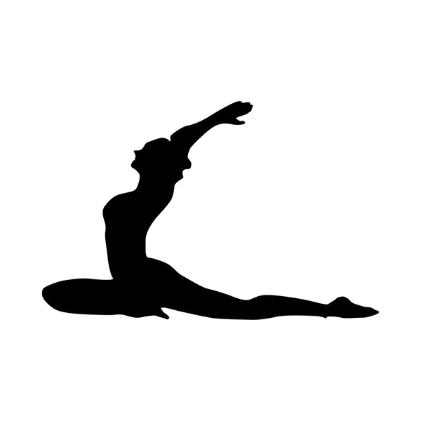 Силуэт йоги чёрный — стоковый вектор