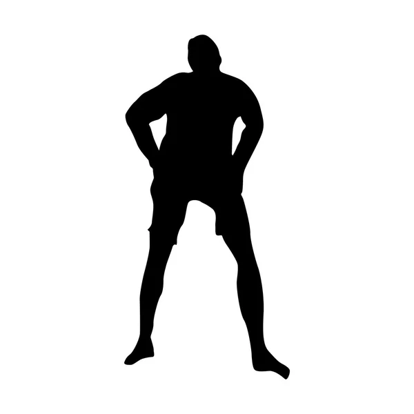 Silhouette de gardien de but de football — Image vectorielle