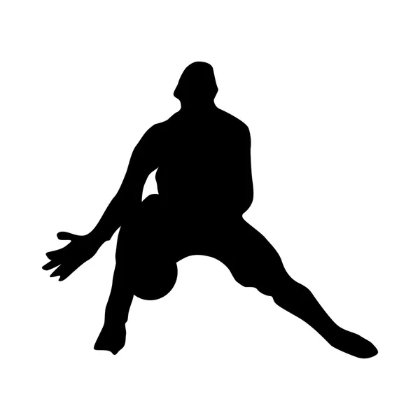 Fußball-Torwartsilhouette — Stockvektor