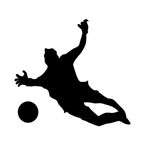 Fotbalový brankář silueta — Διανυσματικό Αρχείο