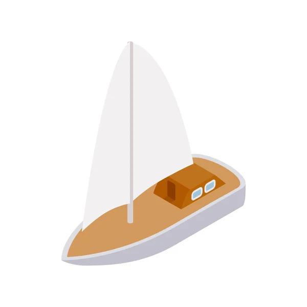 Yacht icon, isometric 3d style — Stock Vector
