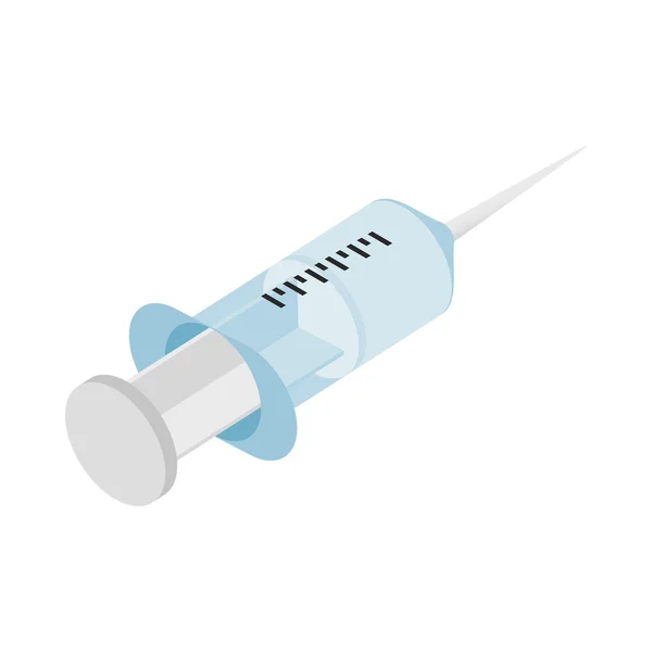 Syringe met vloeibare pictogram, isometrische 3D-stijl — Stockvector