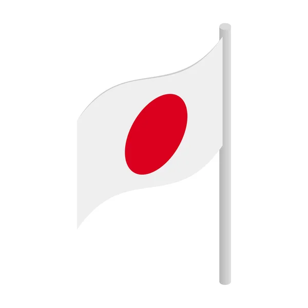 Icône Drapeau du Japon, style 3D isométrique — Image vectorielle