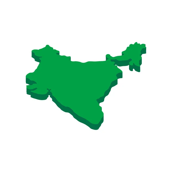 Ícone de mapa da Índia, estilo 3D isométrico — Vetor de Stock
