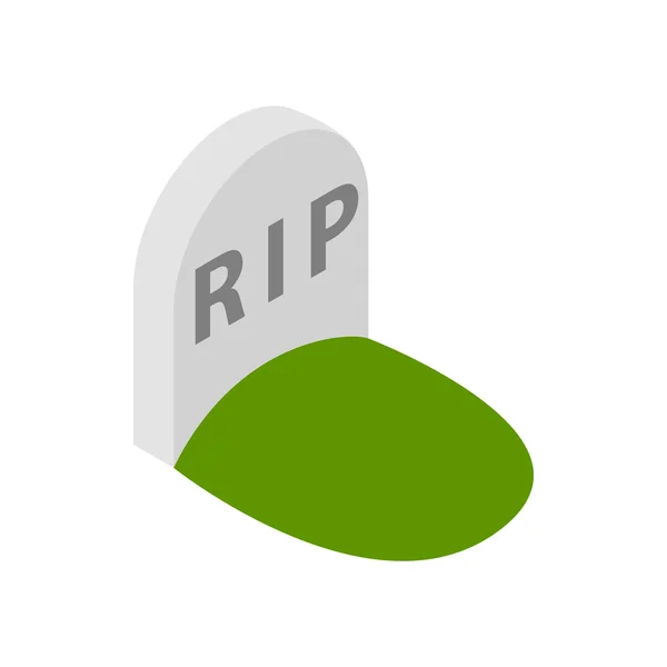 Tombstone with RIP icon, isometric 3d style — Stock Vector