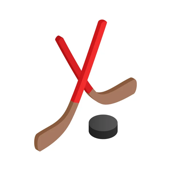 Hockey icon, isometric 3d style — Stock Vector
