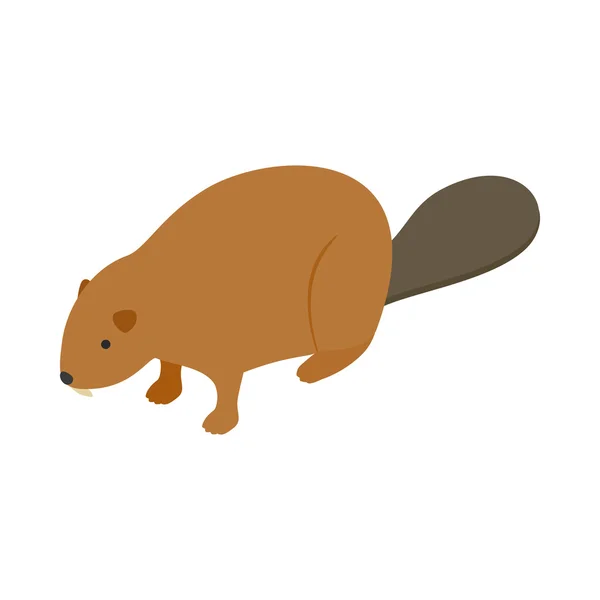 Beaver icon, isometric 3d style — Stock Vector