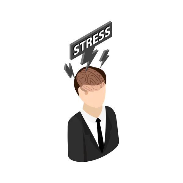 Icône de stress, style 3d isométrique — Image vectorielle