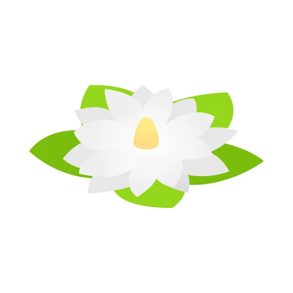 Біла ікона квітки лотоса, ізометричний 3d стиль — стоковий вектор