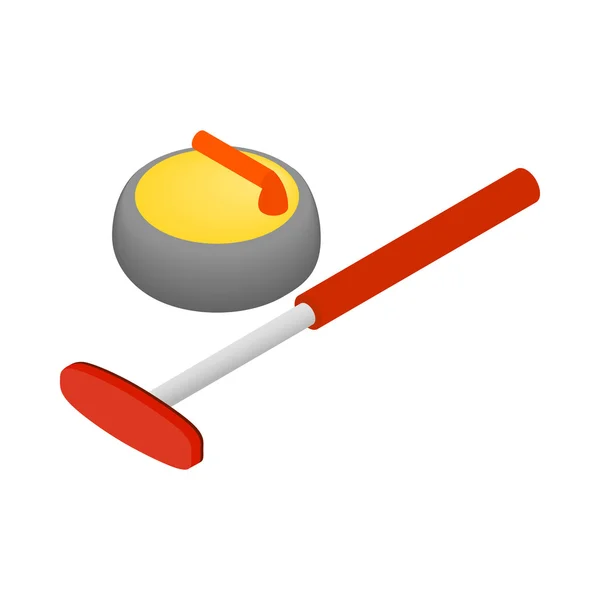 Icône de curling, style 3d isométrique — Image vectorielle