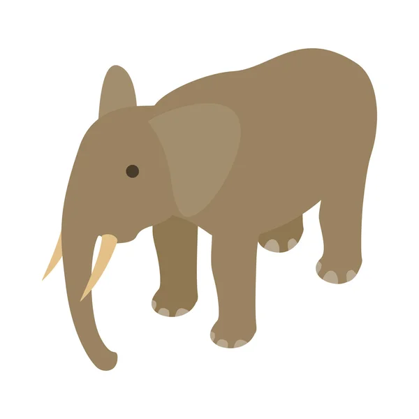 Icône éléphant, style 3d isométrique — Image vectorielle