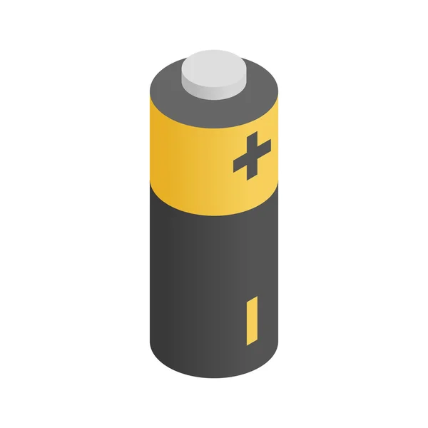 Battery icon, isometric 3d style — Stock Vector