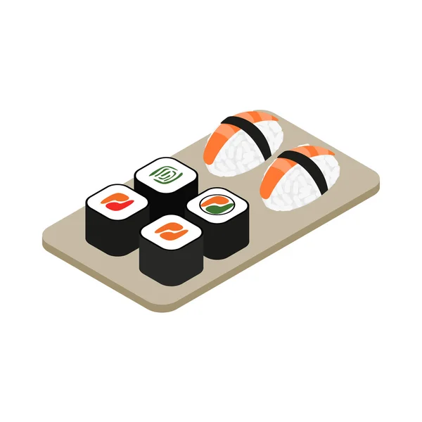 Japanese seafood sushi , roll icon — Stock Vector
