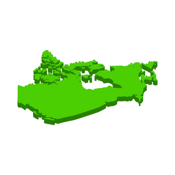 Mapa de Canadá icono, isométrico estilo 3d — Vector de stock