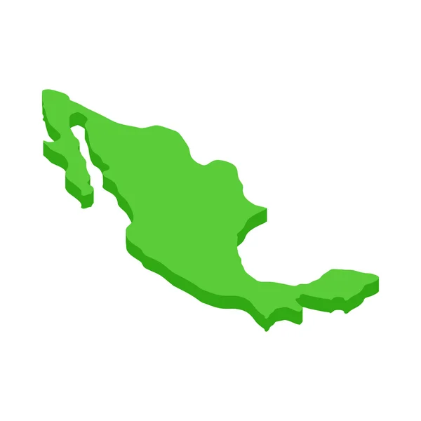 Иконка карты Мексики, изометрический стиль 3d — стоковый вектор