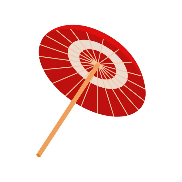 Asiático guarda-sol ou ícone guarda-chuva, isométrico 3d estilo —  Vetores de Stock