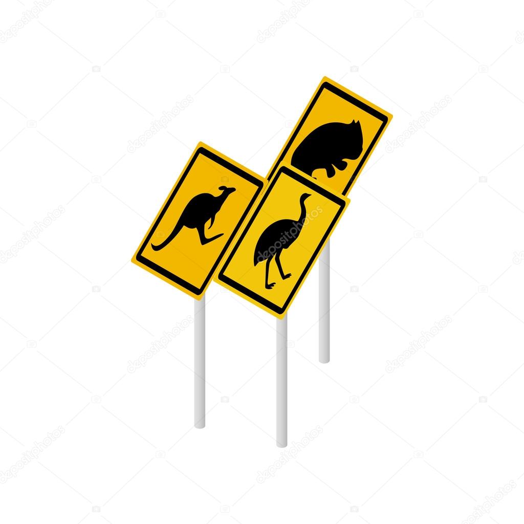 Australian wildlife road signs icon