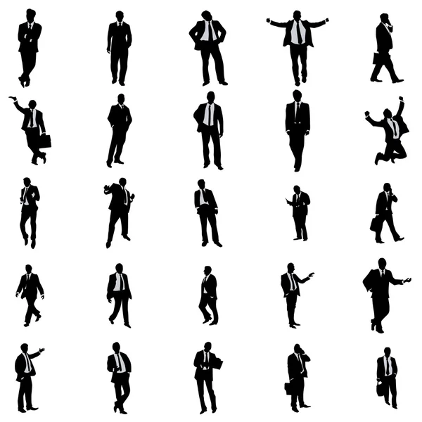 Business people silhouette set — Stock Vector