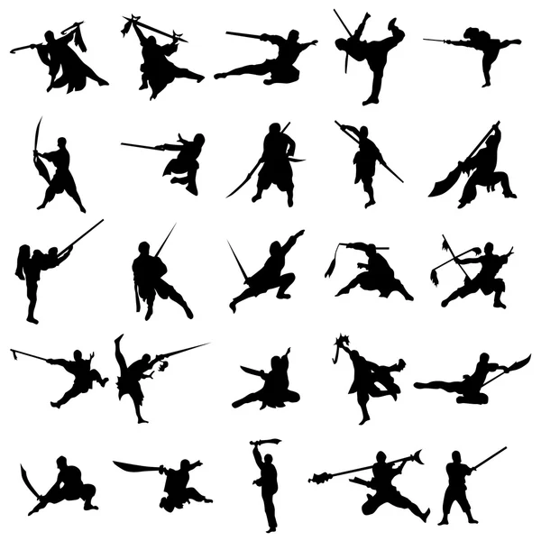 Moine avec jeu de silhouette épée — Image vectorielle