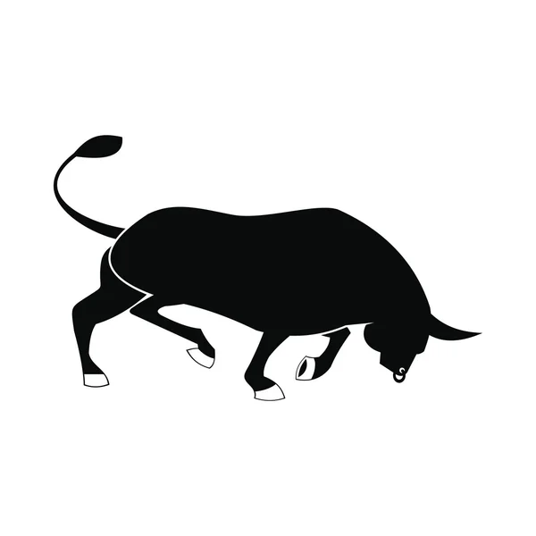 Bull ikona, jednoduchý styl — Stockový vektor