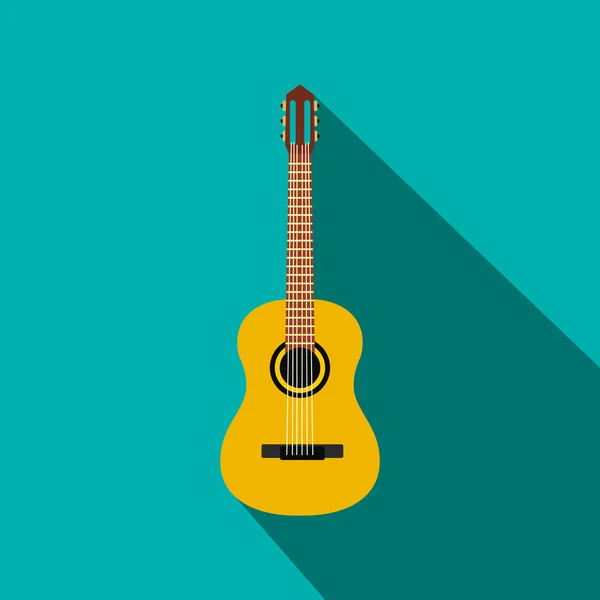 Εικονίδιο κλασική κιθάρα, επίπεδη στυλ — Διανυσματικό Αρχείο