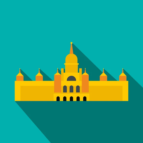 Cathédrale de l'Almudena, icône de Madrid, style plat — Image vectorielle