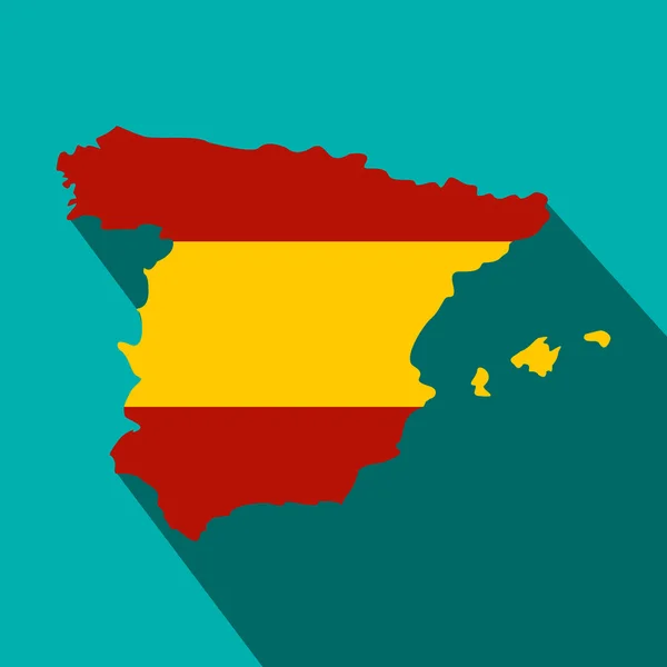 Mapa de España en bandera de España colores icono — Vector de stock