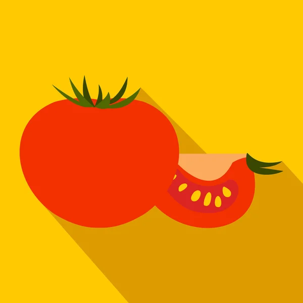 Icône tomate, style plat — Image vectorielle