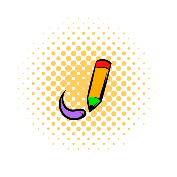 Bleistift-Ikone, Comic-Stil — Stockvektor