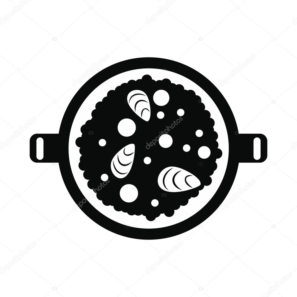 Paella icon, simple style