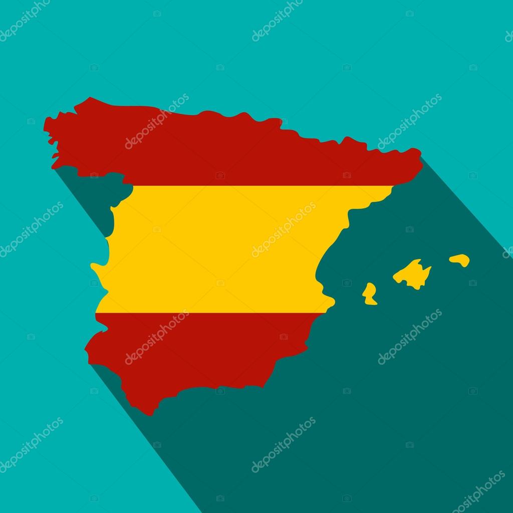 Mapa Da Espanha No Icone De Cores Da Bandeira Espanhola Imagem Vetorial De C Juliarstudio 101198584