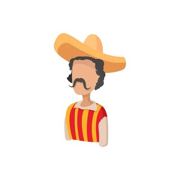 Mexicaanse in een sombrero pictogram in cartoon stijl — Stockvector