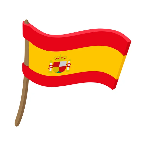 Bandera de España icono, dibujo animado — Vector de stock