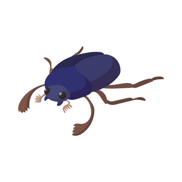 Icône scarabée, style dessin animé — Image vectorielle