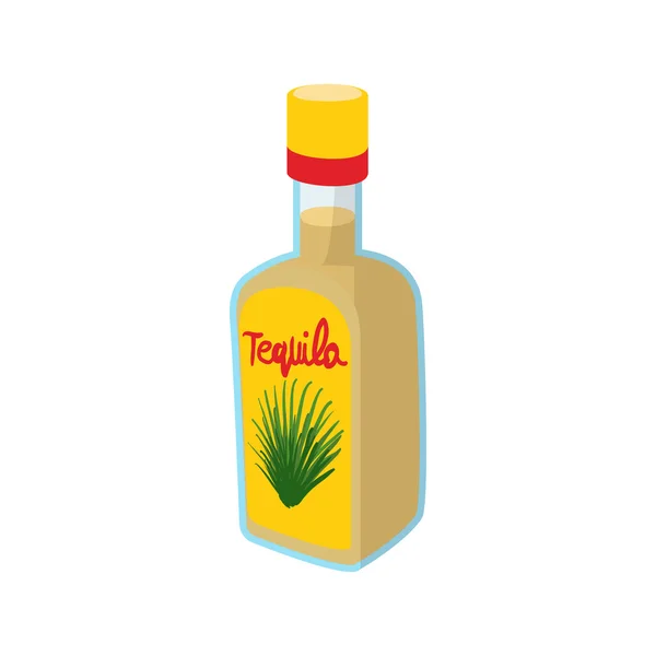 Ikon botol Tequila, gaya kartun - Stok Vektor