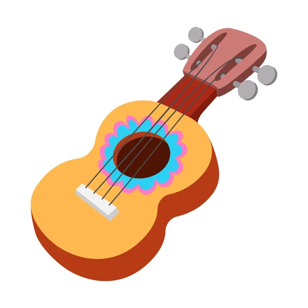 Icône guitare acoustique, style dessin animé — Image vectorielle