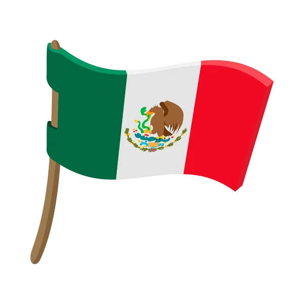 Vlag van Mexico pictogram, cartoon stijl — Stockvector