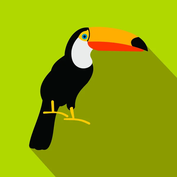 Toucan pictogram, vlakke stijl — Stockvector