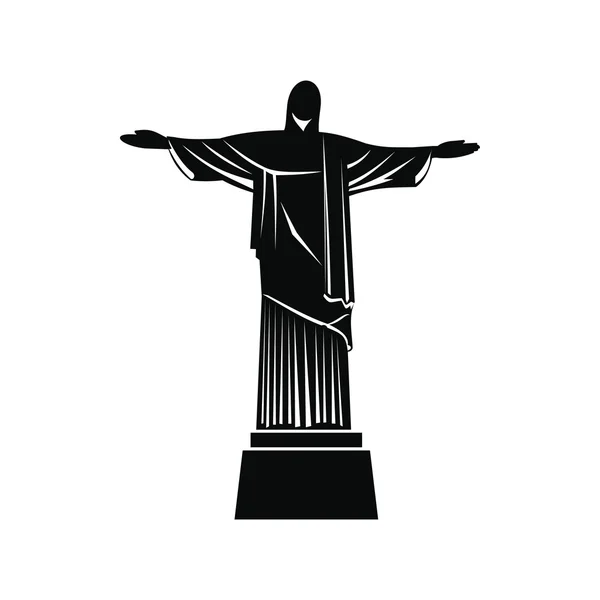 Statue de Jésus-Christ, icône de Rio de Janeiro — Image vectorielle