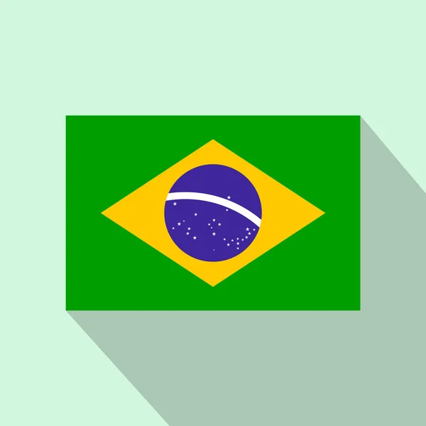 Flagge der brasilianischen Ikone, flacher Stil — Stockvektor