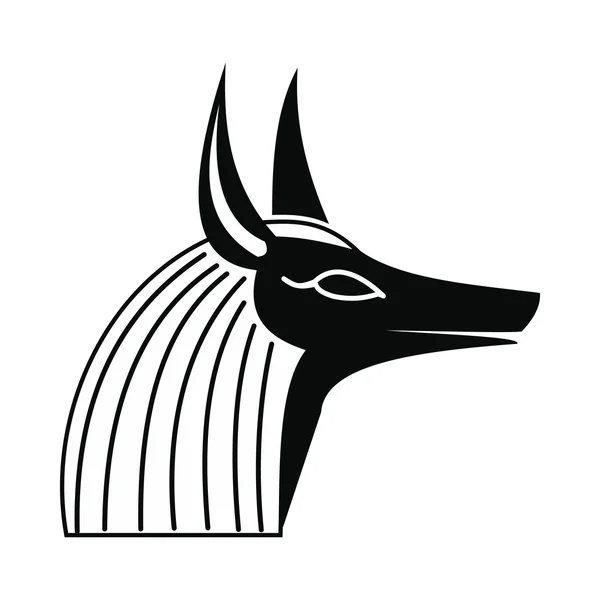 Anubis hoofd pictogram, eenvoudige stijl — Stockvector