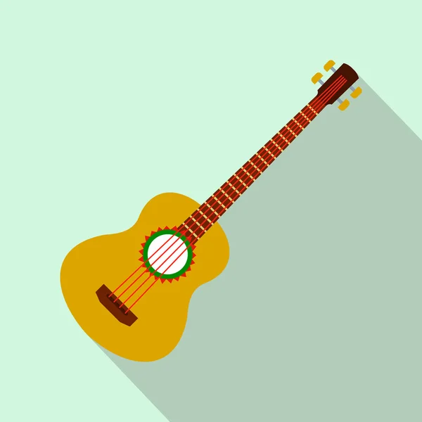 Acoustic guitar icon, flat style — Stock Vector