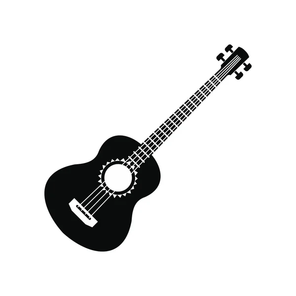 Icona della chitarra acustica, stile semplice — Vettoriale Stock