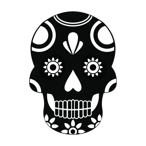 Mexican skull icon, simple style — Stock Vector