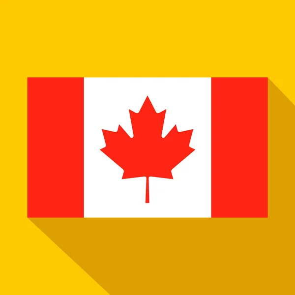 Vlajka Kanady ikony, ploché styl — Stockový vektor
