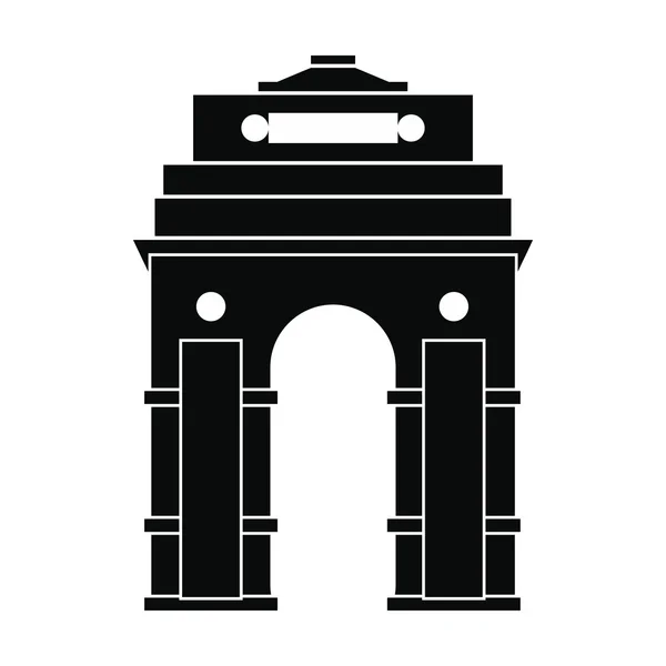 Puerta de la India, Nueva Delhi, icono de la India, estilo simple — Vector de stock