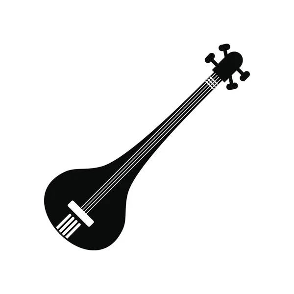 Icono tradicional indio sarod, estilo simple — Vector de stock