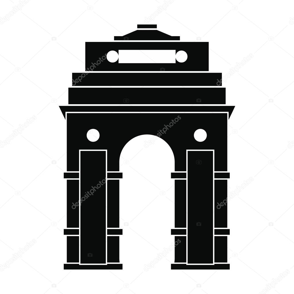 India Gate, New Delhi, India icon, simple style