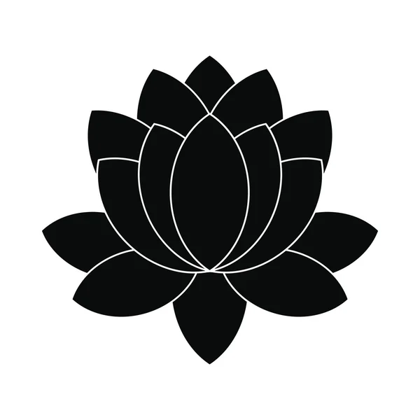 Błękitny lotos kwiat ikona, prosty styl — Wektor stockowy