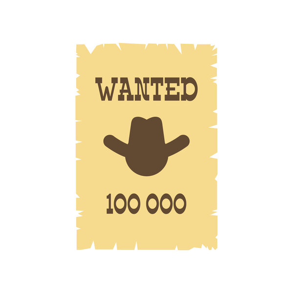 Vintage wanted poster icon